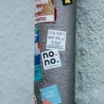A bunch of labels on a post