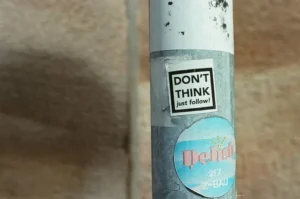 some labels on a post