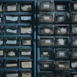piles of containers with labeling