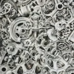 a large collection of mechanical parts in grey
