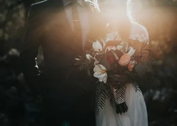 A hazy image of a wedding