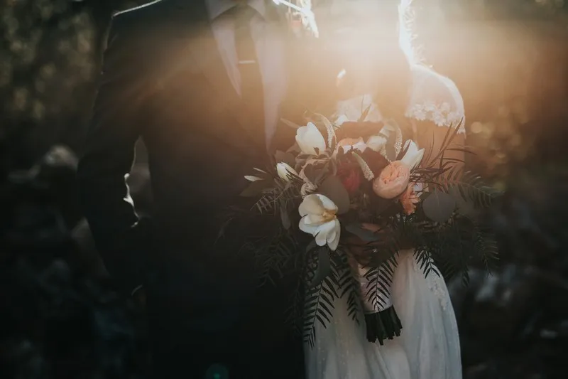 A hazy image of a wedding