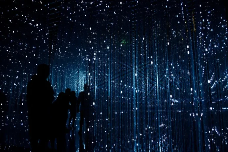An abstract representation of data in a blue matrix