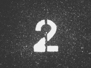 The number two painted on a road