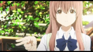 A still image from the anime 'A Silent Voice'.