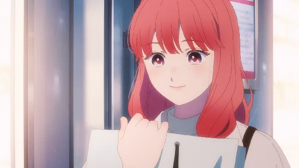 A still image from the anime 'A sign of affection'.