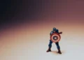 A captain america action figure