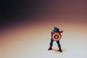 A captain america action figure