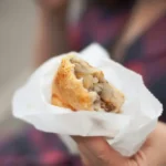 A half-eaten cornish pasty