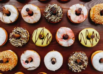 Colourful donuts - carbohydrate rich food