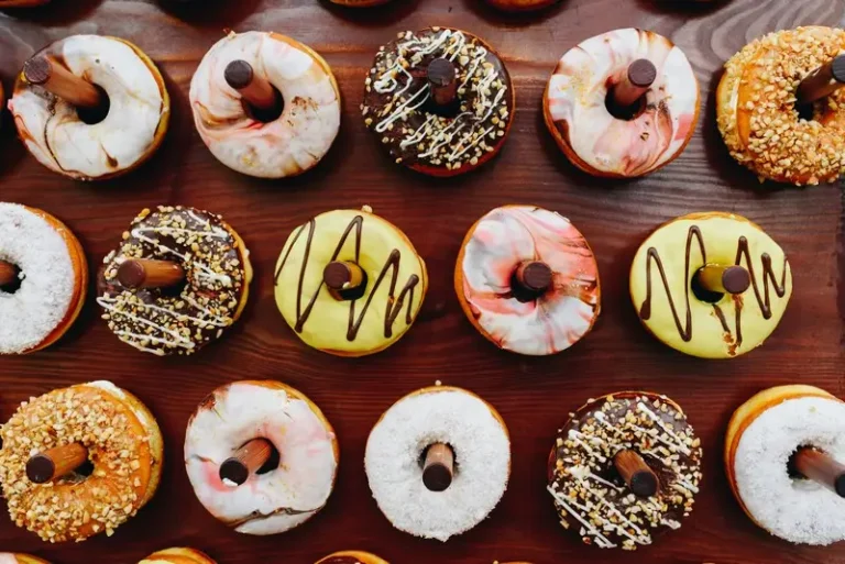 Colourful donuts - carbohydrate rich food
