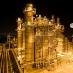 An industrial steel plant