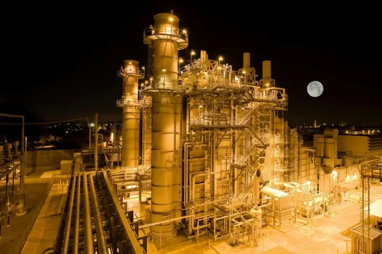 An industrial steel plant