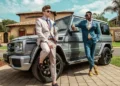 two flashy geezers with a G-wagon showing their status consumption