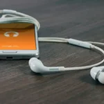 A samsung phone and earphones