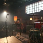 An intimate stage with instruments