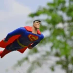 A model of superman flying