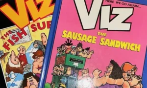 The front covers of two editions of Viz comic