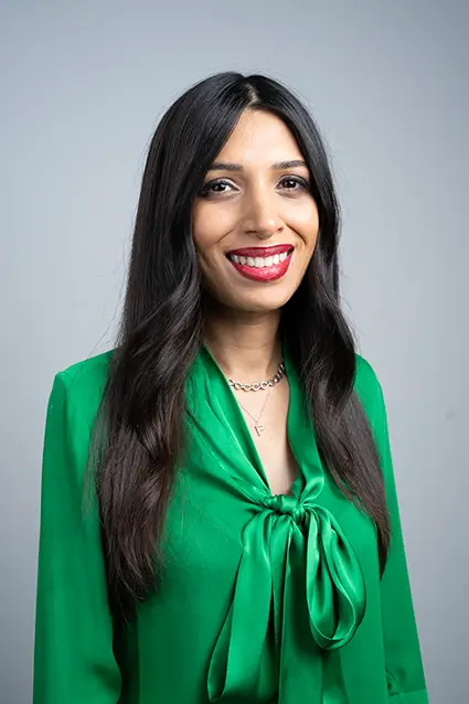A portrait shot of Faiza Shaheen