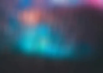 An abstract image of blurred blues and oranges
