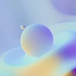 Abstract art resembling a droplet of water splashing into water.