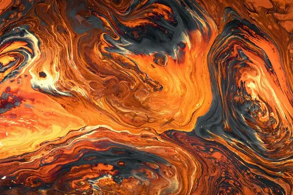 An abstract black and ornage images resembling lava