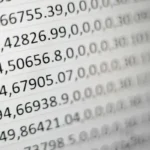 Numerical data on a white screen