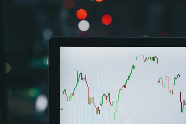 A laptop screen displaying economic data