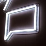 A neon speech bubble