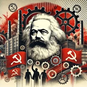 An AI art piece of Karl Marx