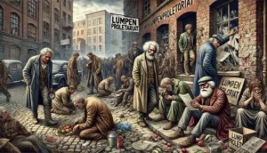 An AI image depicting the lumpenproletariat