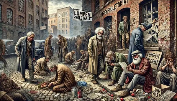 An AI image depicting the lumpenproletariat