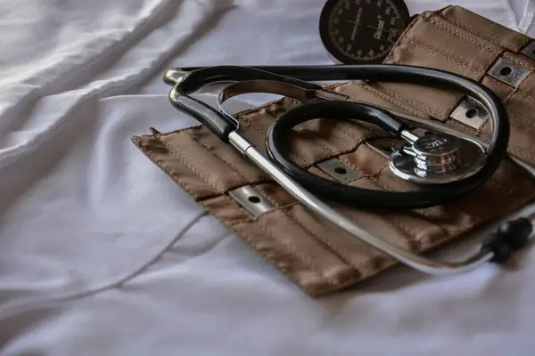 A stethoscope with carry case