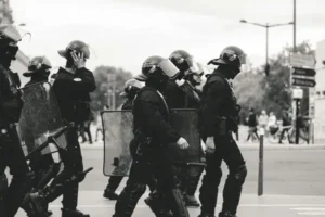 A group of riot police