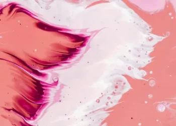 Abstract pink and red waves