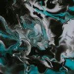 Abstract turquoise and grey swirls