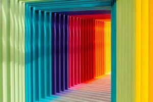 A square rainbow tunnel