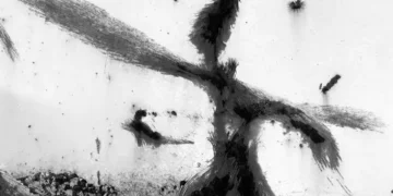 An abstract black and white gothic artwork