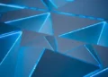 an abstract tesselated image of triangles in blue