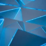 an abstract tesselated image of triangles in blue