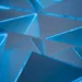 an abstract tesselated image of triangles in blue