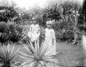 Two young black children during the colonial era