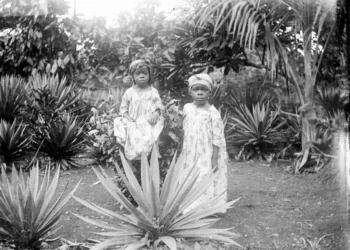 Two young black children during the colonial era