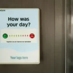 An automated public opinion collecting machine which asks the question 'how was your day?'.