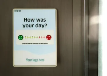 An automated public opinion collecting machine which asks the question 'how was your day?'.