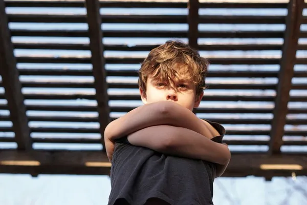 A boy being introspective