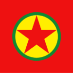 The flag of the kurdistan workers party