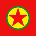 The flag of the kurdistan workers party