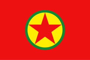 The flag of the kurdistan workers party