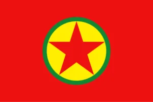The flag of the kurdistan workers party